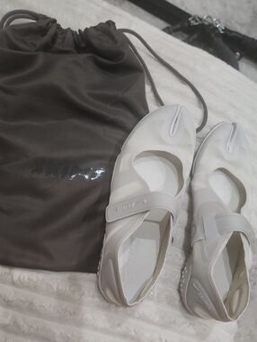 SKIMS Cream White Mary Jane Mesh Flats